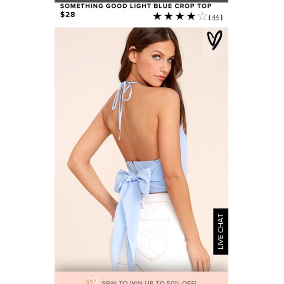 Lulu’s Small Blue Halter Crop Top (Never Worn) - Picture 1 of 6